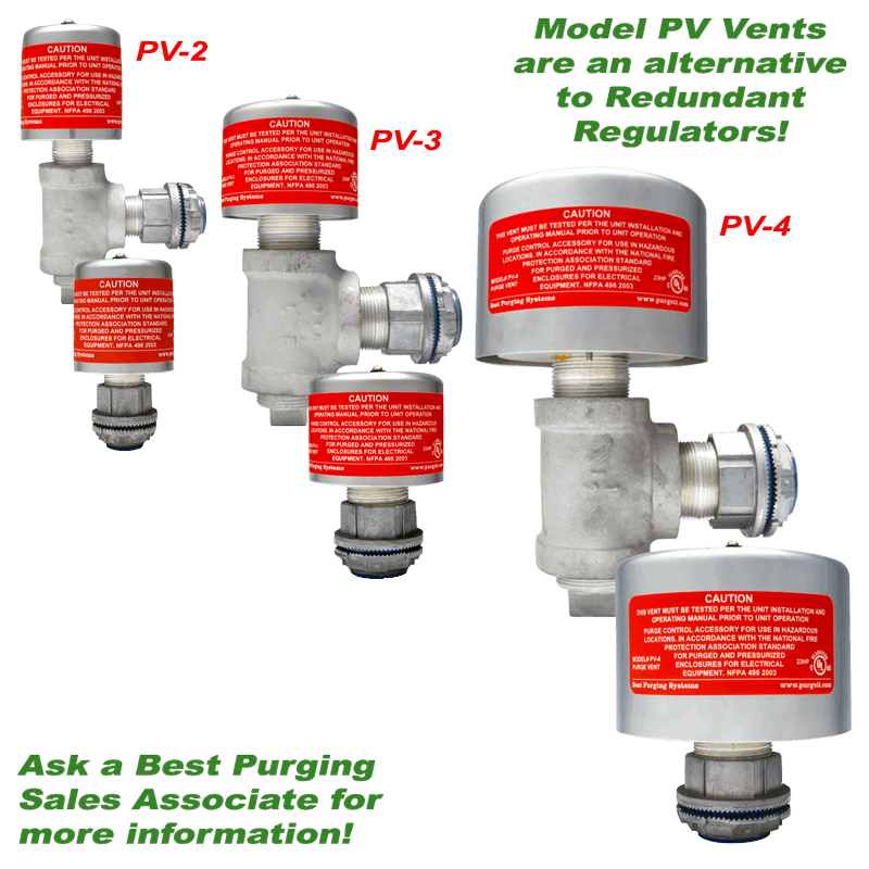 NFPA 496 Type Y and Z Enclosure Pressurization Unit Spark Arresting Purge Vents