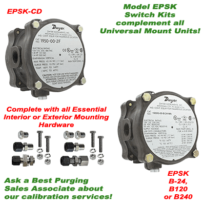 NFPA 496 Type Y and Z Enclosure Purging and Pressurization Unit Explosion Proof Pressure Switch Kits