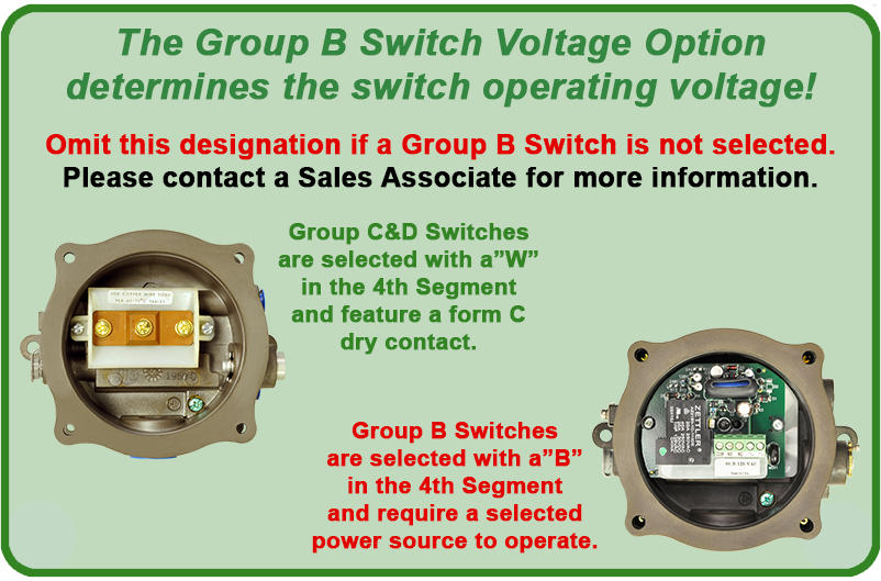 NFPA 496 Type Y and Z Enclosure Purging and Pressurization Units Group B Switch Voltages